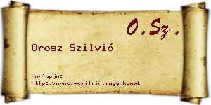Orosz Szilvió névjegykártya